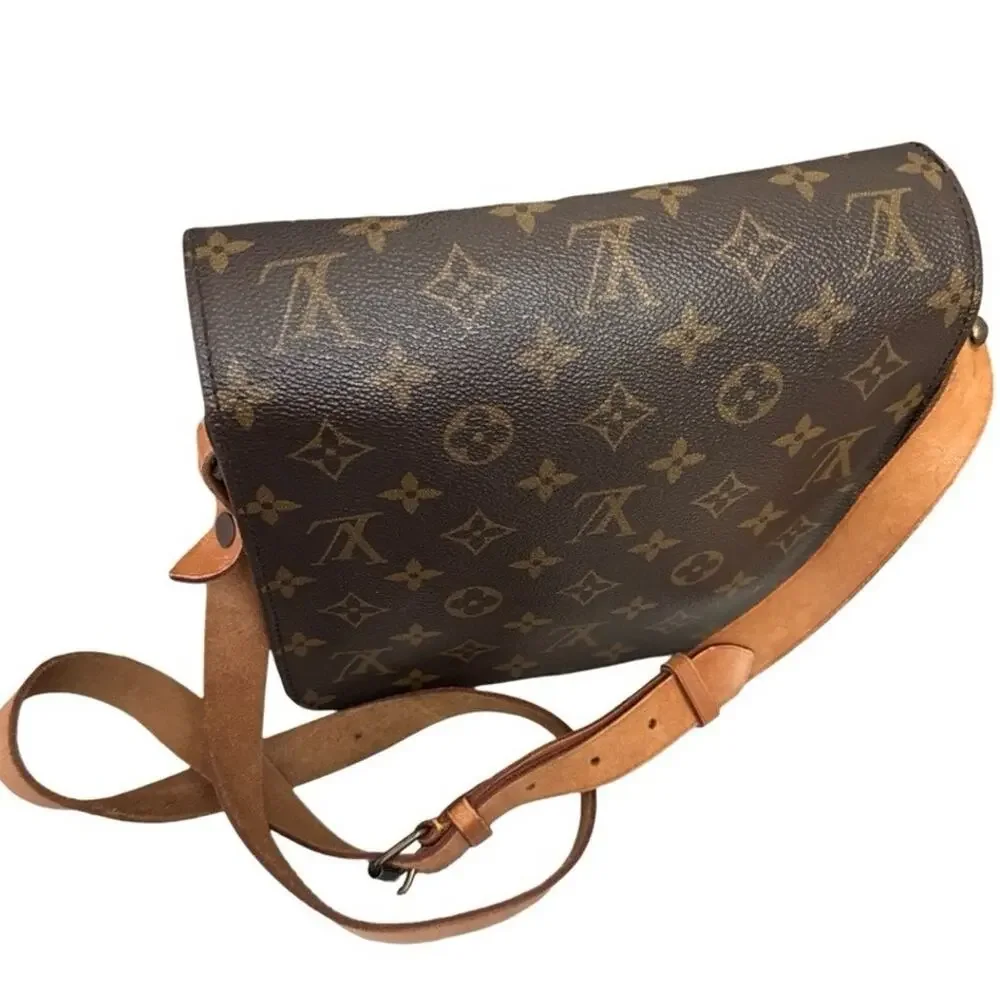 Louis Vuitton Monogram Cartouchiere Crossbody Vintage Brown Leather Shoulder Bag